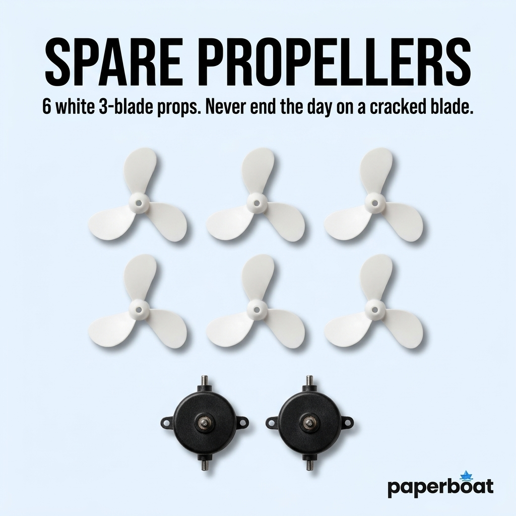PaperBoat spare propellers — 6 props + 2 motor housings