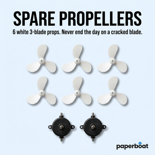 PaperBoat spare propellers — 6 props + 2 motor housings